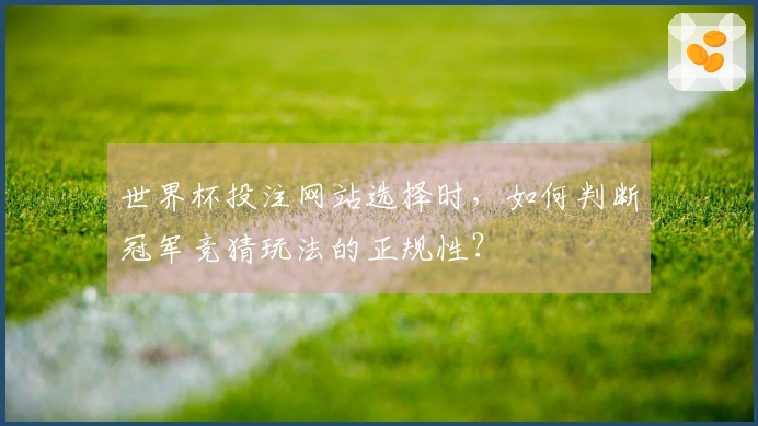 世界杯投注网站选择时，如何判断冠军竞猜玩法的正规性？