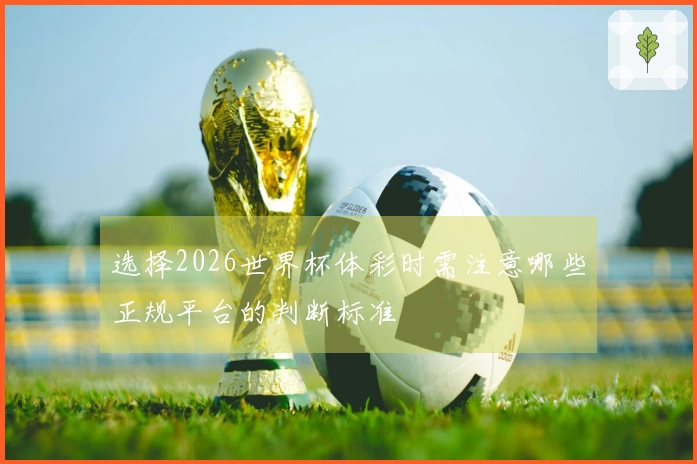 选择2026世界杯体彩时需注意哪些正规平台的判断标准