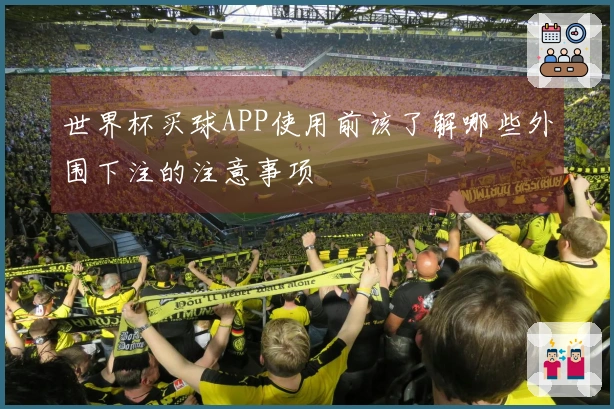 世界杯买球APP使用前该了解哪些外围下注的注意事项